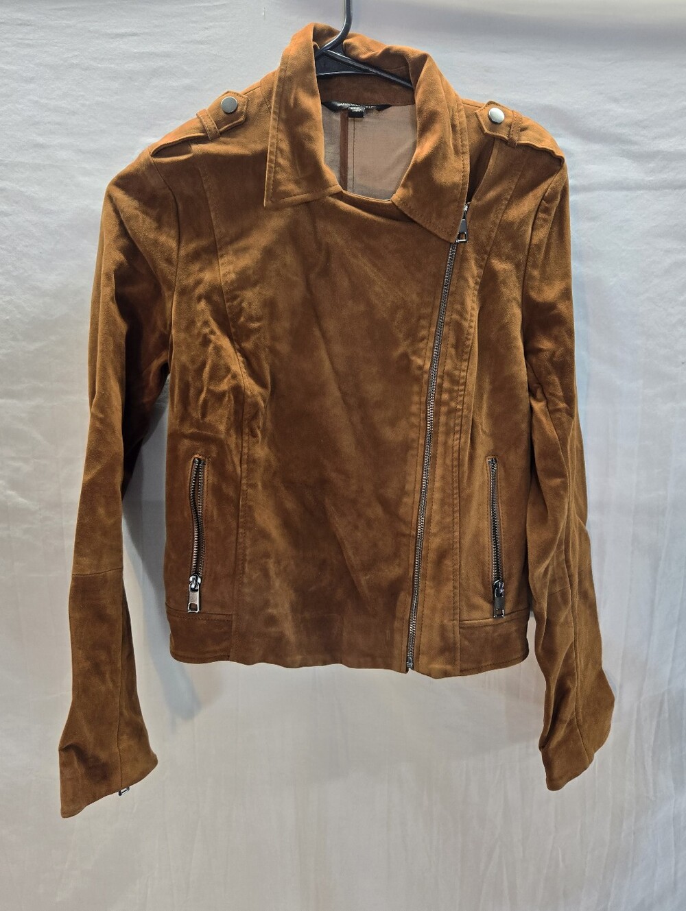 Banana Republic Women's XS Camel Tan Suede Leather Biker Moto Jacket